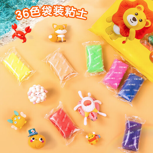 
Deli (deli) 36 color ultra light clay plasticine color clay children's handmade DIY toy birthday gifts girls and boys Handmade good things birthday new year gifts bagged 67840