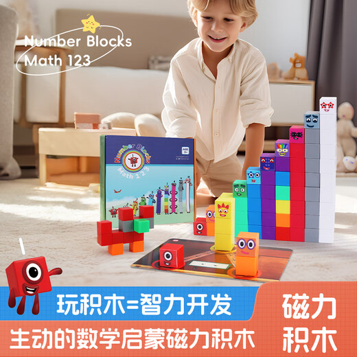 Xingzhao Magnetic Square Digital Building Blocks Number Blocks Cube Mathematics Illumination Aides pédagogiques Aids Toys Children Numéro 1-20 Ensemble de blocs de construction magnétique [211 tablettes 2.5