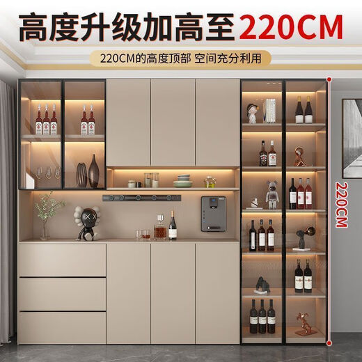 顾家公爵系列实木餐边柜靠墙多功能一体柜餐厅厨房简约现代定制收纳 灰色+白色 送货入户包安装 款式140*40*220