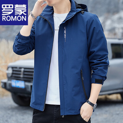 罗蒙（ROMON）2025新款防风防水冲锋衣男可脱卸帽外套春秋男户外休闲男士夹克衫 6628【深灰】 【140-155斤】 2XL