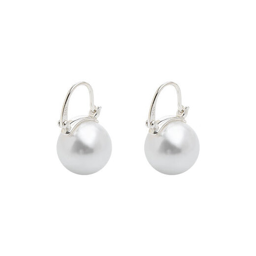 GUIG Dong Qing's same style earrings S925 silver pearl earrings high-end shell beads French earrings birthday gift for women high-end gold color 12mm