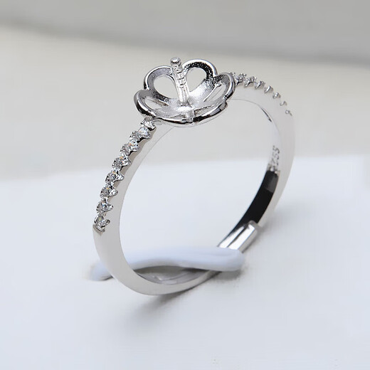 Toto Pearl Ring Rest Air Rest Diy Accessories S925 Silver Open Finger Ring 8-10SN1049 Platinum Empty Rest does not contain pearls