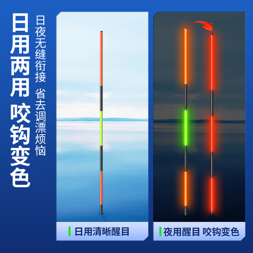 Chuanzes mundem schützender Ultra-langer Hub-Hub-Luminer Float Day and Night Dual Use Hard Tail Float Hochempfindlich und auffälliger großer Fischflocken Ultra langer Hub-Luminous-Float ändert keine lange Hub-Gesamtlänge der Farbe PR10 7374cm Blei 100g