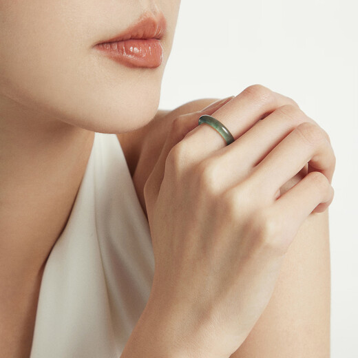 Chow Tai Fook Jade Ring for Girlfriend, Mother, Elder Birthday Gift K65991 No. 15