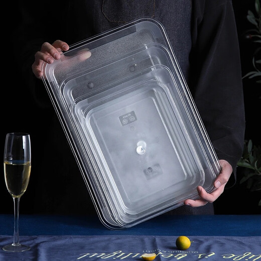Xu Nian transparent braised vegetable cold dish display plate commercial cooked food tray plastic box plate rectangular square plate 27*21*4.5 without cover