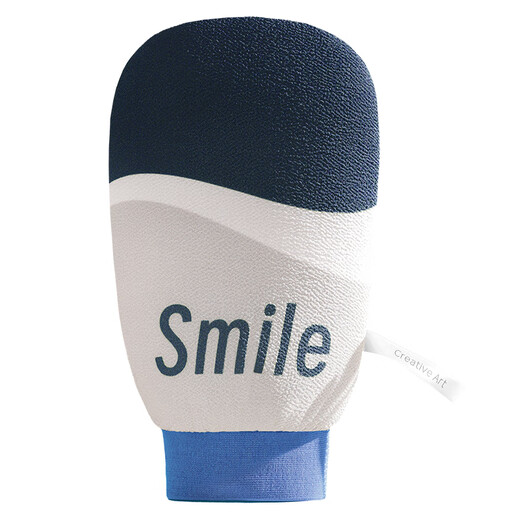 Creative art bath towel for men, women and children, special strong bath mud back, coarse sand glove type bath towel, double-sided thickened coarse and fine sand, blue