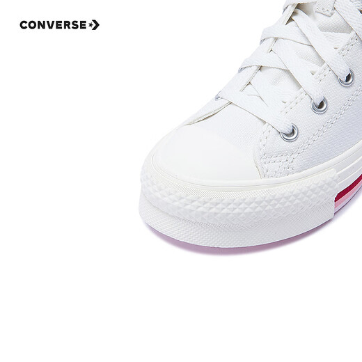 Converse children's clothing girls canvas shoes spring new medium and large children's high-top casual sports shoes trendy A10716C white 36 recommended foot length 22cm