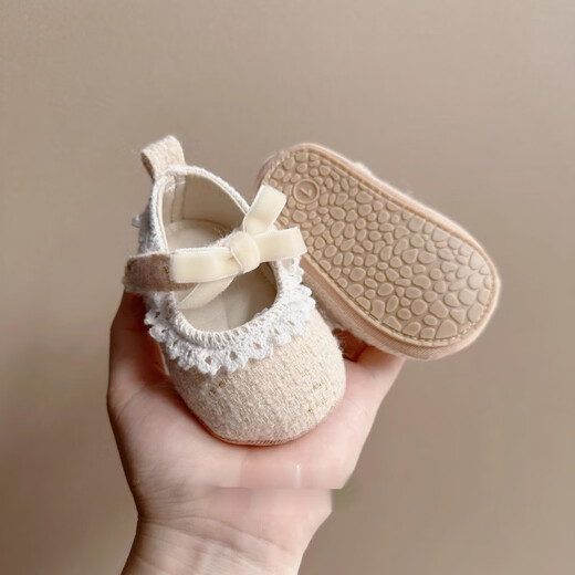 G.DuckKids Little Yellow Duck Baby Pack Bow Princess Shoes 0-1 años 2 de años antes de que el recién nacido tenga cien días sin perder un zapato 1908 Beige de arco pequeño 11 Longitud interior CM recomendado 3-6 meses