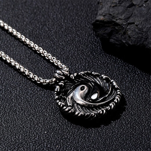 BJYL Wushi brand Tai Chi necklace men's Taoist Yin Yang Bagua pendant woven amulet pendant women's ethnic style retro necklace