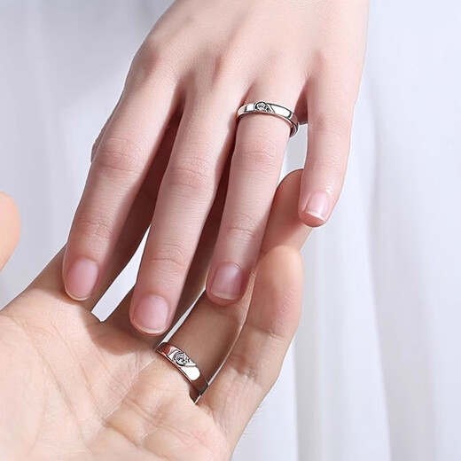 Grace Girlpt950 Platinum Couple's Rings, Proposal, Couple's Rings, Anniversary, Birthday, Heartfelt Gift for Girlfriend, Live Platinum Eternal Marriage Rings - Inlaid with Moissanite