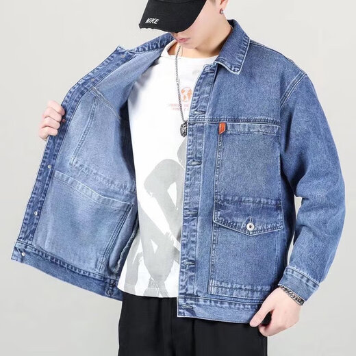 胖东来 DL【央妈推荐】干活穿的牛仔外套男劳保工作服工地建筑上班春秋夏季耐穿耐磨褂子 Y848黑色 XL 120-135斤