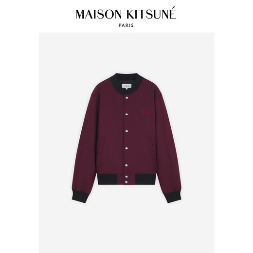 Maison Kitsune Männer und Frauen gleicher Stil Herbst und Winter Zhenli Handschrift Serie Wolle Blend Casual Jacket P677 [Encore Red] M