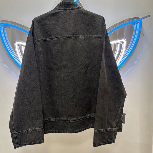 Adidas Clover Veste pour hommes et femmes Année de printemps de serpent Nouvel An Nouveau boucle chinoise Denim Sports Veste en vrac en vrac JY8275 / Moyenne Denim Black L