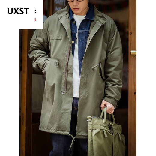 UXST上弹工装美式M51派克服鱼尾野战风衣军绿大衣斗篷外套男士中长款 军绿色 XL