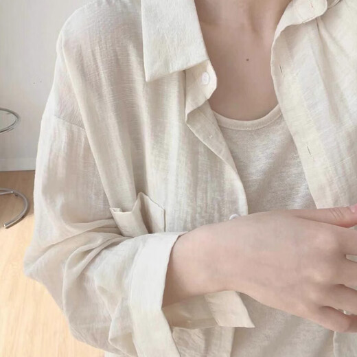 Miao Yijia Sun Protection White Shirt Women Summer 2026 New Thin Shirt Blouse Cardigan Chiffon Top Jacket Women Summer Slightly Transparent Thin Shirt Sun Protection Jacket One Size Recommended 135Jin Jin is equal to 0.5kg within