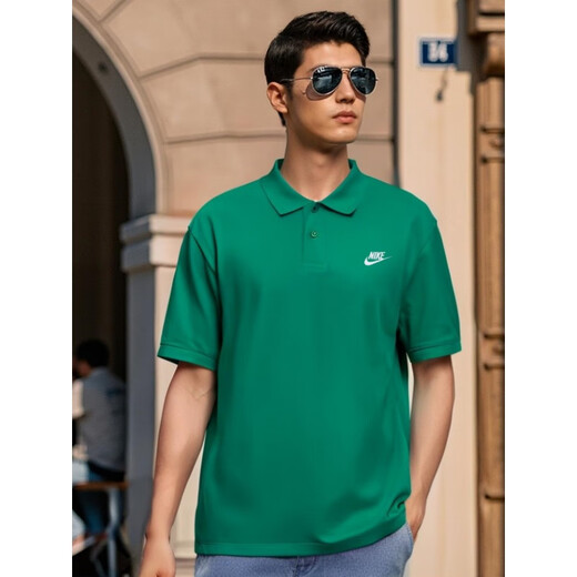 耐克（NIKE）春季新款POLO衫Nike耐克绿色短袖男正品翻领上衣棉运动T恤半袖 灰色FN3895-063 纯棉透气 S 推荐100-120斤