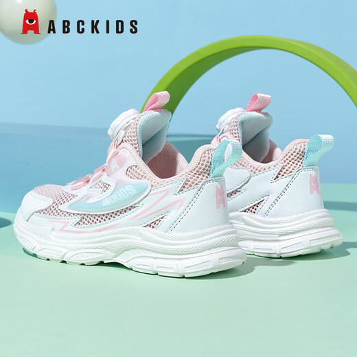 ABC KIDS童鞋男童儿童跑步运动鞋夏季小白鞋女童休闲鞋3527Q淡粉浅月30