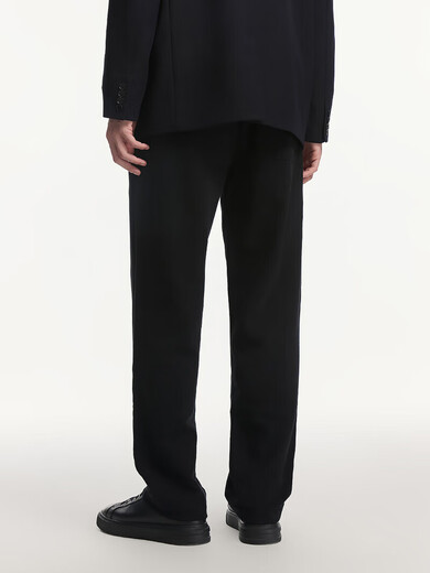 JACK&JONES new spring and summer fashionable commuting simple versatile and comfortable solid color pure cotton sports sweatpants straight casual pants for men E40 black XS