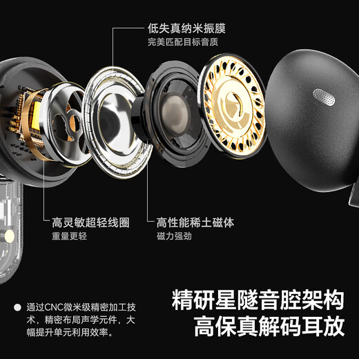 MiSheng Gemini 2025 latest ultra-long battery life wireless Bluetooth noise reduction headphones high-quality game music in-ear headphones MiSheng Gemini classic white-star tunnel sound cavity