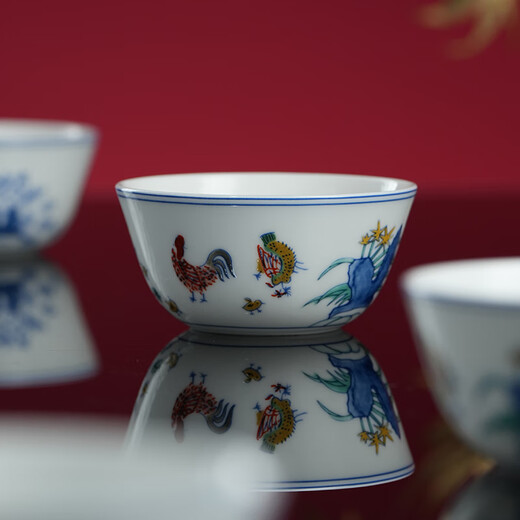 Tao Xichuan Jingdezhen ceramic tea cup antique collection Chinese style fighting color chicken cup high temperature white porcelain master cup high-end gift