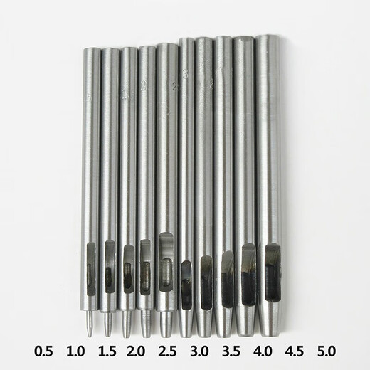 Feng Shang round punch belt punch 10-piece set punch handmade leather hole tool eye opener section punch plus round punch