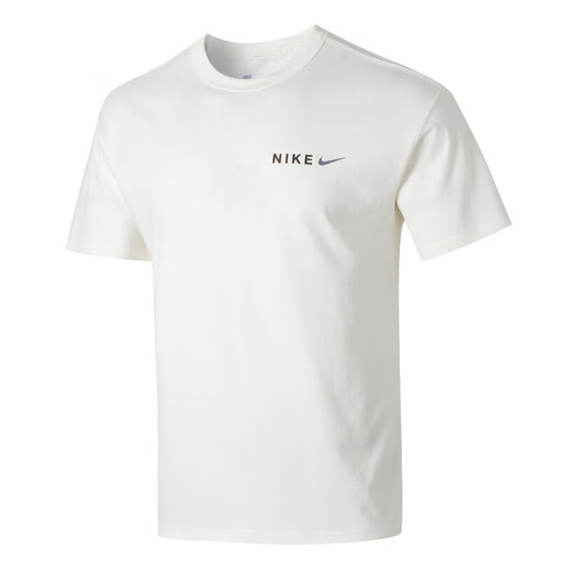 耐克（NIKE）短袖T恤男士夏季BEACH PARTY运动服纯色小LOGO字母印花圆领上衣 纯棉HF6172-133白色 L 推荐130-150斤