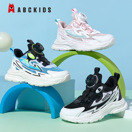 ABC KIDS童鞋男童儿童跑步运动鞋夏季小白鞋女童休闲鞋3527Q淡粉浅月30