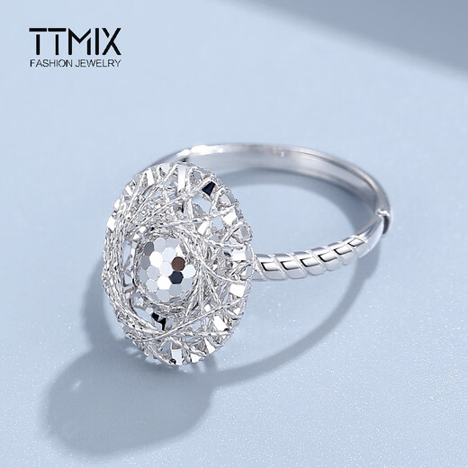 TTMIX pigeon egg ring pt950 platinum ring women's platinum ring light luxury live ring for girlfriend 3.9-4.1g