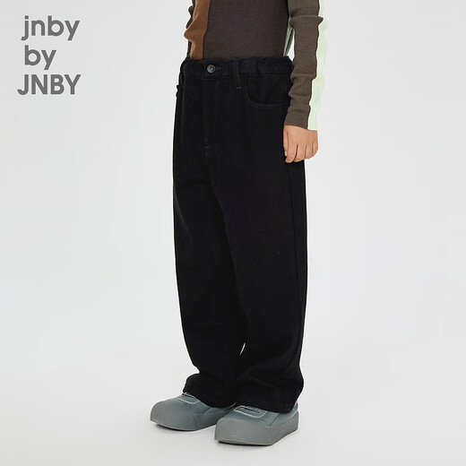 Jnby от Jnby [Thin Fleece] Jiangnan Cloth Cloth Детская одежда для стирки джинсовой ткани с прямыми брюками Осенние и зимние мальчики и девочки дети 1OAE12350 990/Джинсовая черная 150 см 150 см.
