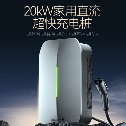 Wattsaving Energy Efficiency Electric DC Charging Pile 20kW New Energy Vehicle Fast Charging Pile Suitable for Weilai Ji Krypton World M9 BYD Han Qin PLUS Xiaopeng Xiaomi su7 Geely Xiangjie Light Luxury Sharing Edition - Wall-mounted Silver