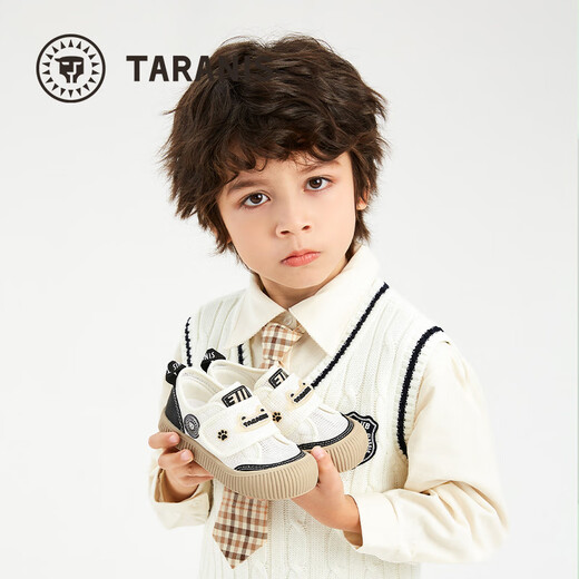 Tylanis Kinderschuhe Frühling und Sommer neuer Stil Jungen Kindergarten Baotou Anti-Kicking-Indoorschuhe für Mädchen weiche Sohle lässige Kinderschuhe weiße/schwarze 28 innere Länge 18 cm geeignet für Fußlänge 17,0 cm