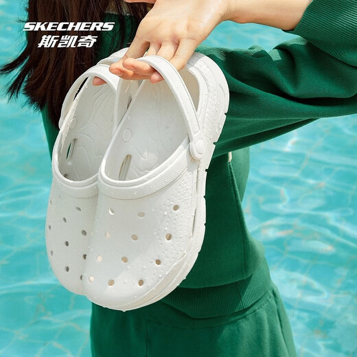 斯凯奇（Skechers）泡泡鞋丨夏季情侣洞洞鞋女沙滩踩屎感拖鞋男增高防臭透气