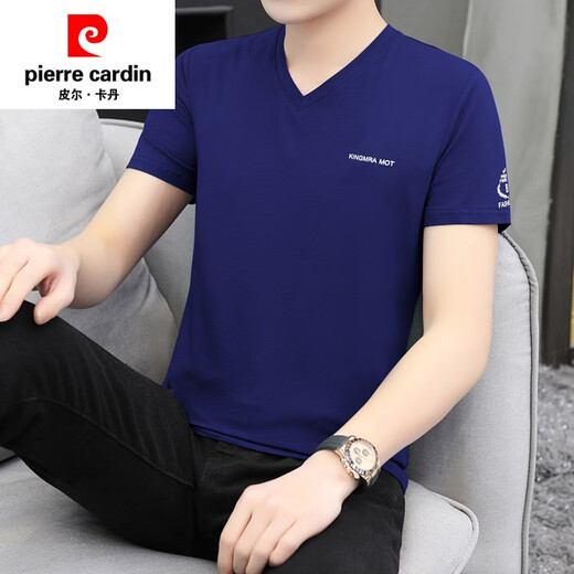 Pierre Cardin Día del Padre Summer Algodón puro Camiseta de manga corta para la blusa de blusa en V masculina Moda nueva Camisa de cuerpo delgado de hombres a media manga Día del padre Regalo del día del padre para papá Q694 White 2xl 135-150Jin [Jin equivale a 0.5 kg]