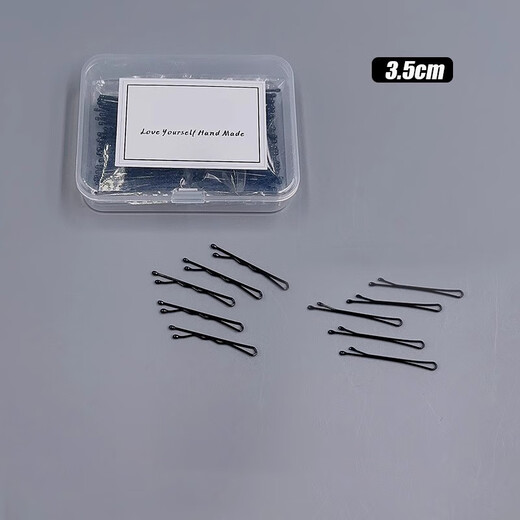Zhuo Keke black hairpin one-word hairpin mini extra small small hair volume strengthens broken hair bangs hairpin small black hairpin headdress 3.5CM waves mini style 100 pieces