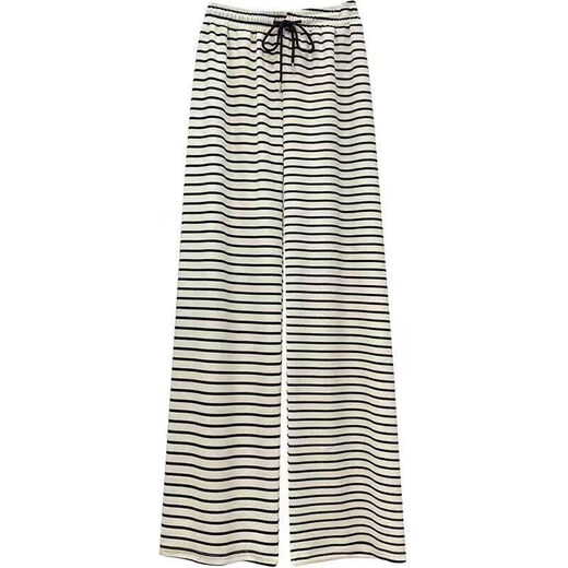Hose mit weiten Hose faul im Stil von Trends und vielseitigem Frauen mit hoher Taille Zebra Schwarz-Weiß-Freizeithose Zebra Schwarz-Weiß-Streifenhose-weiße Eingröße (Empfohlen 90-140 Jin [Jin gleich 0,5 kg]))