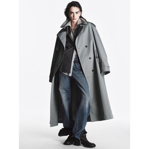 Peacebird [même style dans le centre commercial] Vêtements féminins 2025 Spring Nouveau Silhouette Windbreaker Silhouette A1Bef1396 Gray M 160
