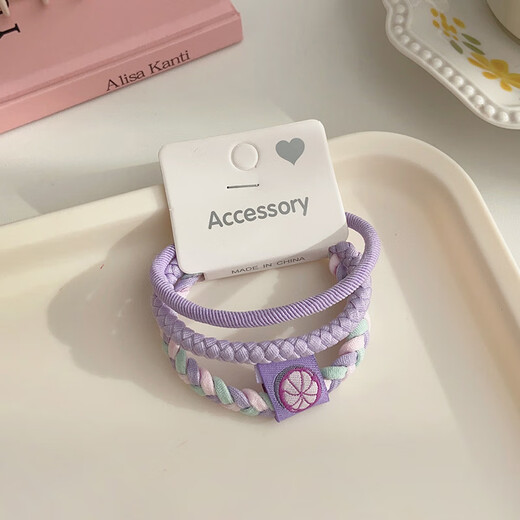 Jiaoxuefei two-color bold basic hair ties 9 packs Seamless rubber bands to tie scalp and hair ropes