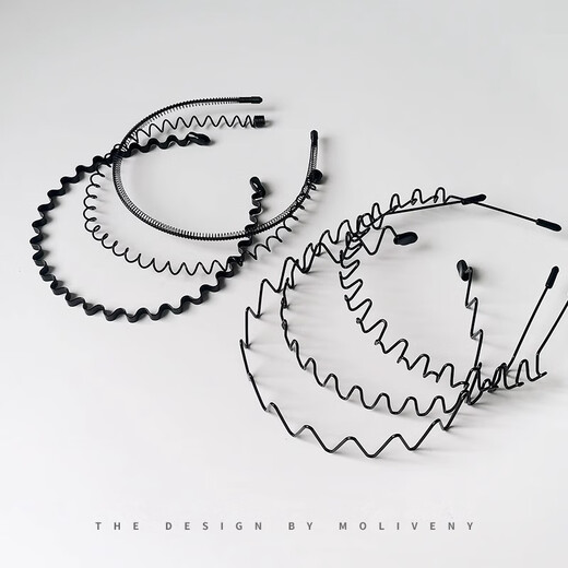 Danqin men's sports headband, face wash headband, boys' pressure hairpin hairband, women's non-stretching men's fixed hair bundle, 6MM iron wave hairband