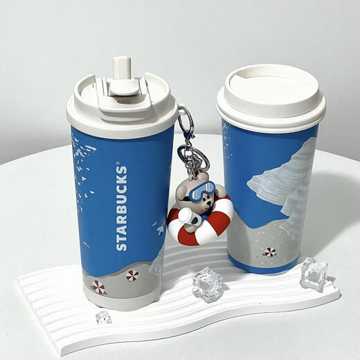 Starbucks Summer Seaside Series Portable Voyage Voiture Bureau Grande Capacité Tasse Thermos Tasse 695 ml Summer Seaside Series Bleu Style Vacances Garantie