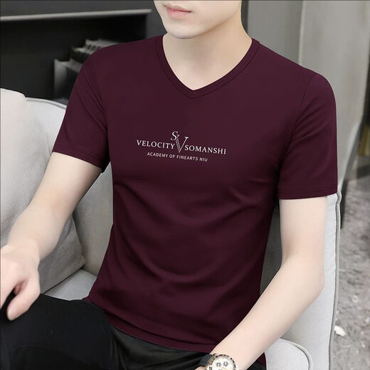 ZMZA 设计师高端品牌 冰丝短袖T恤男夏季新款潮流修身半袖休闲上衣潮 藏青色 XL 【建议130-145斤】