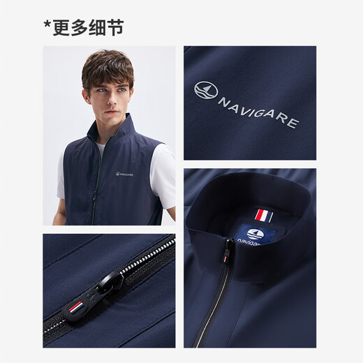 Navigare Italienisch kleines Segelboot Herren im Freien Sonnenschutz Vest Casual und modische Standkragen Jacke 1311095501 Blau M.