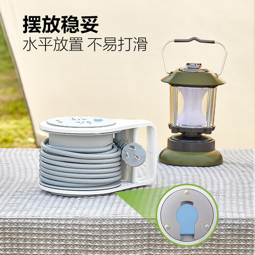 Bull (BULL) cable reel socket, power cable reel, mobile spool, plug board reel to store wire roller, wire take-up drag reel, outdoor charging extension cord, total length 5 meters, telescopic plug strip, convenient extension cord, official genuine fire retardant and flame retardant storage plug strip with overheating protection