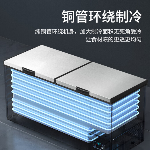 Nixue commercial freezer large freezer large freezer freezer energy-saving horizontal single temperature freezer household luxury version deepening widening large capacity freezer commercial 688 copper pipe 1450x700x850mm