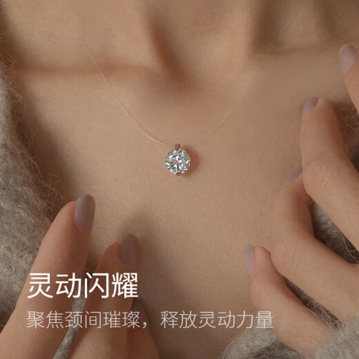 AGATHA【官方正品】人鱼之泪项链女士 生日礼物送女友闺蜜高级感锁骨链 明星同款（大号2.96克拉锆石）