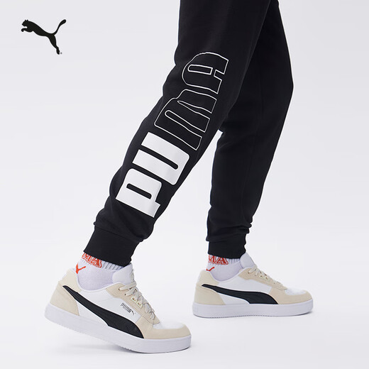 PUMA loose printed sports trousers and sweatpants men's new winter casual knitted pants 679607 black-01 XL (185/82A)