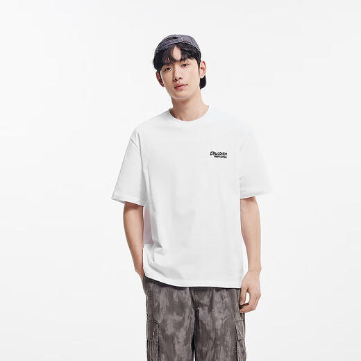 森马（Semir）短袖T恤男2025夏潮流字母t撞色印花刺绣针织上衣宽松109325100202