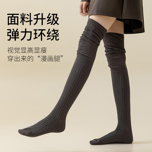 Mao Ren Dui Dui Knee Socks for Women Spring and Autumn High Anti-Slip Knee Socks for Girls JK Micro Pressure Slimming Boots Stockings Milky White - 1 Pair One Size Recommended 155-175cm 80-120 Jin Jin is equal to 0.5 kg