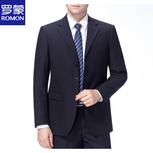ROMON Men's casual suits, business-free ironing singles, spring and autumn, young and middle-aged work suits, formal suits, jackets, men's tops, pure black 3-button (single top) S 160 recommended for 102 Jin Jin equal to 0.5 kg.
