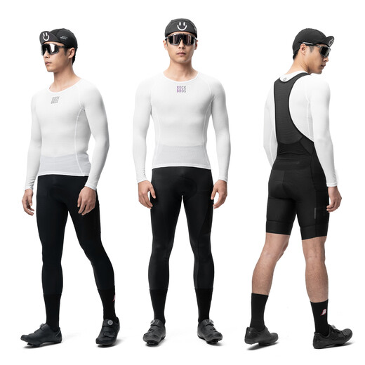 Locke Brothers Cycling Jersey Sweatshirt Men's Quick-Drying Breathable Long-Sleeved Top Bottoming Mountain Road Cycling Jersey Summer White M/L