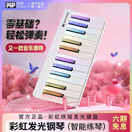 Bubble self-study MIDI keyboard automatic electric piano smart rainbow piano portable electronic piano adult children music password instrument elegant white-48 key (magnetic splicing model)